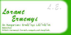 lorant ermenyi business card